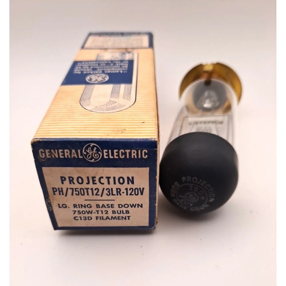 Lot of 3 General Electric 750 Watt Projection Lamps-PH/750T12/3LR-120V NOS